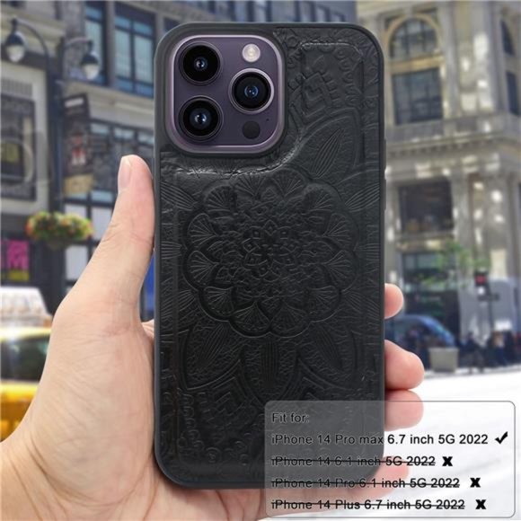 For iPhone 14 Pro Max 6.7in 5G 2022 Durable PU Leather Wallet Case with Strap - Picture 6 of 6